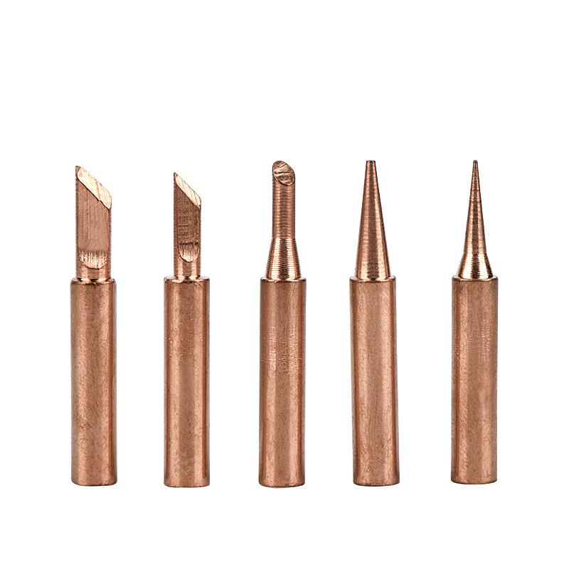 JCD Soldering Iron Tips 5pcs/set 900M-T Pure Copper Lead-free Soldering Tip Suit for 908S Welding Solder Station Iron Tip