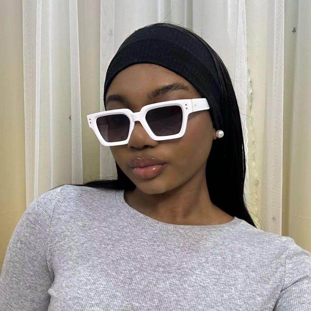 UV400 Multicolor Lenses Eyewear Rice Nail UV400 Sun Glasses Square Frame Sunglasses Beachside