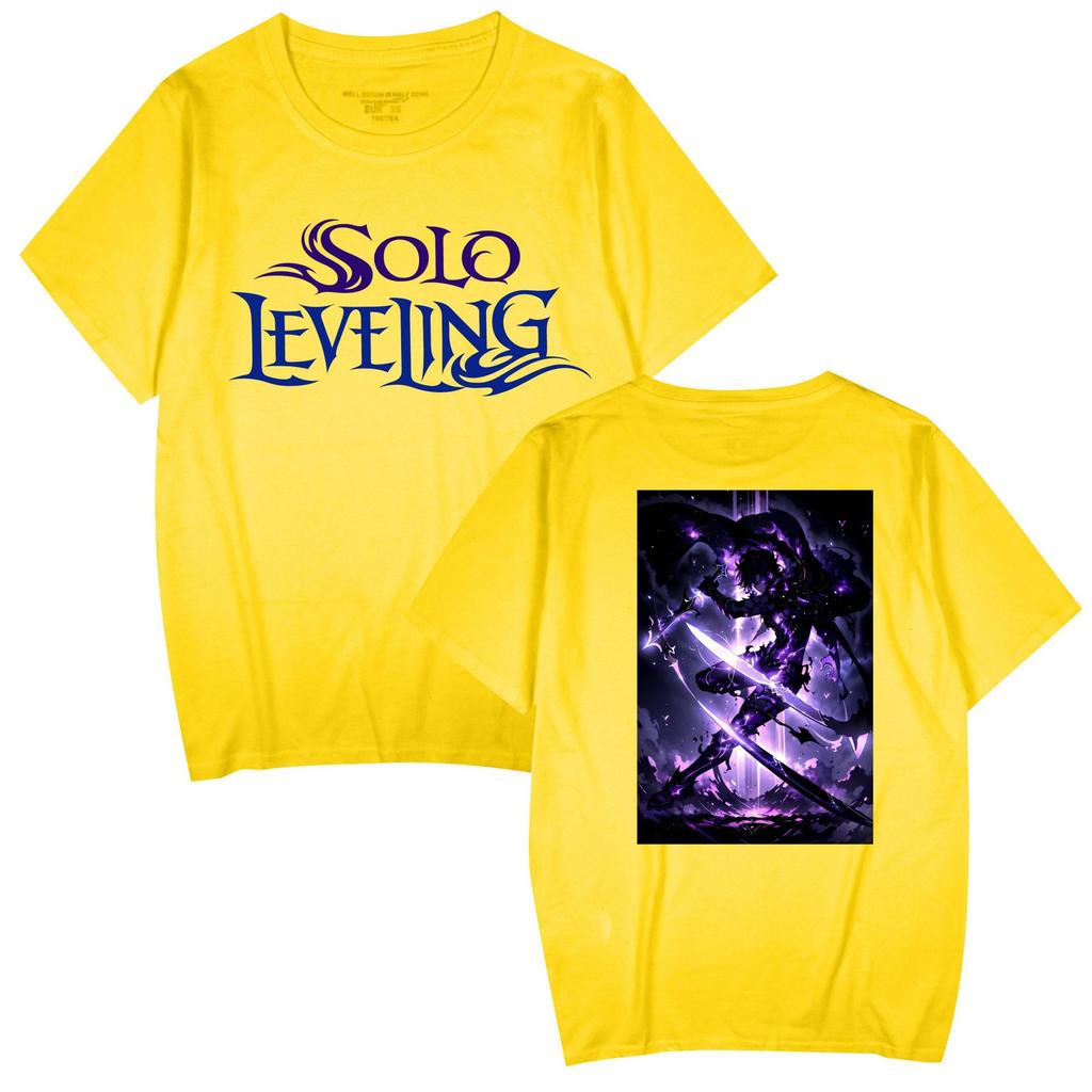 Популярный аниме 'Solo Leveling' Унисекс Повседневная футболка с коротким рукавом для пар