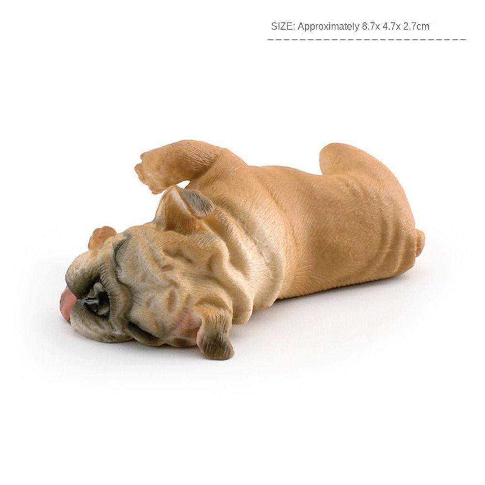 Figurine Solid Simulation Dog Model Bulldog Simulated Sleeping Posture Bulldog Table Decor