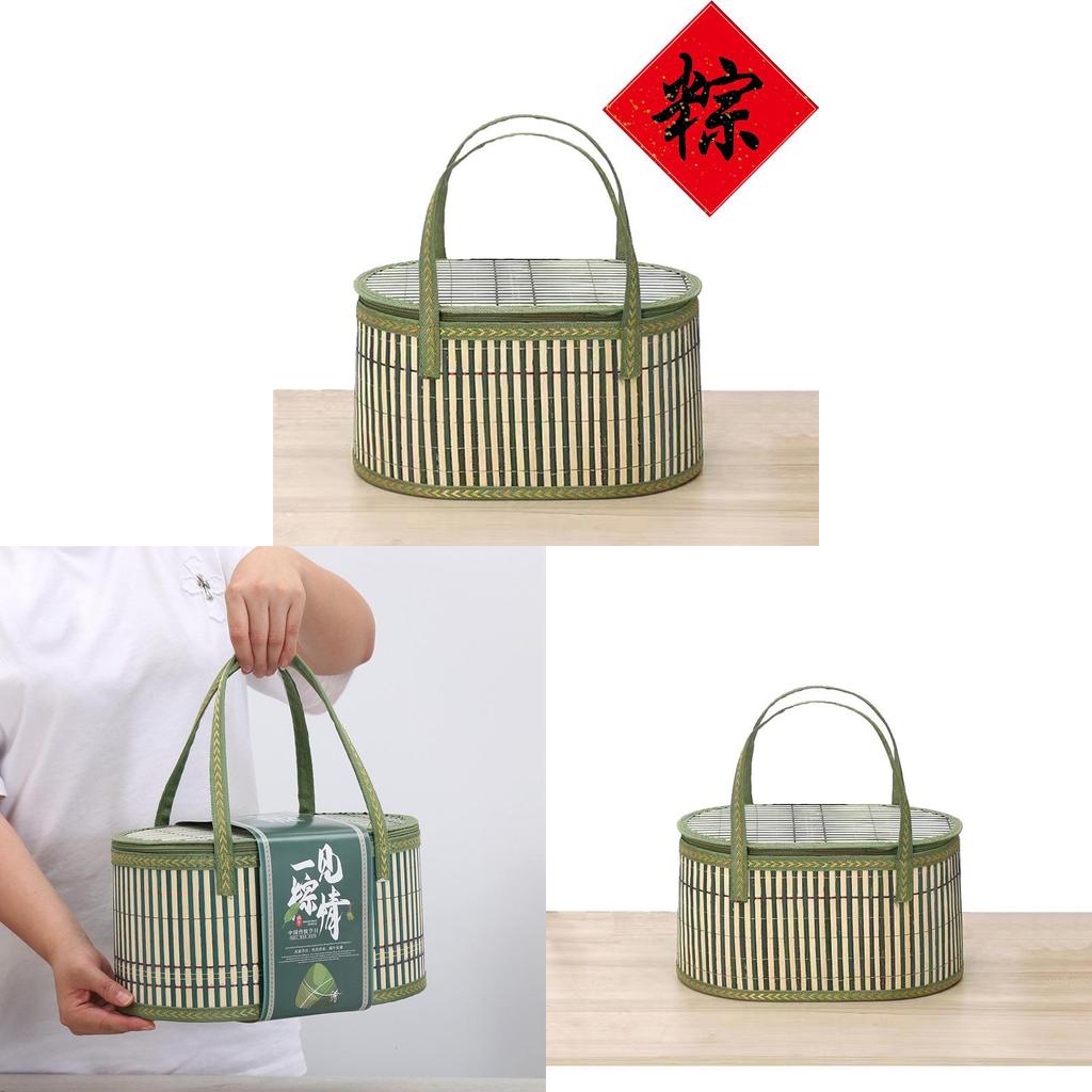Traditional Bamboo Storage Basket With Handcrafted Design For Kitchen Organization