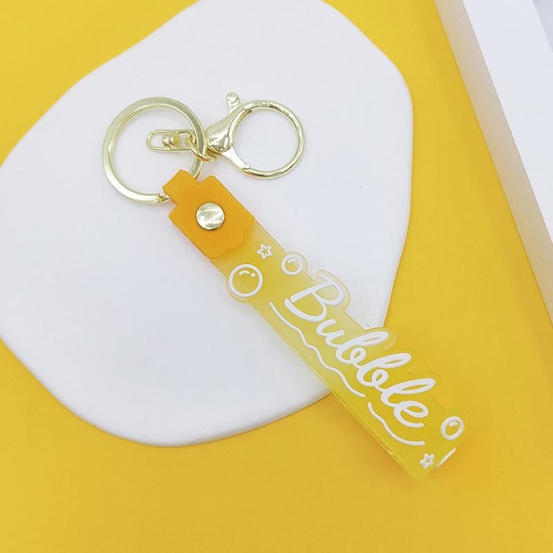 Прозрачный ПВХ мягкий резиновый брелок для ключей английский маленький цветок желе цвета сливы конфетный цвет капли клейкий браслет