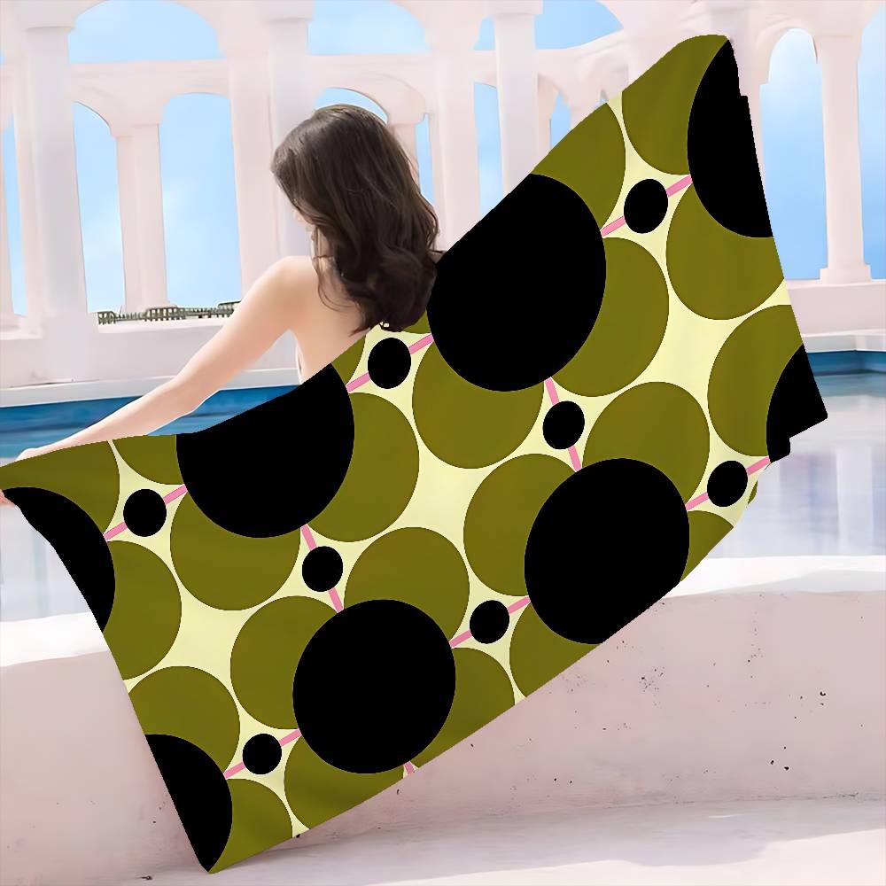 Полотенце для ванны Orla Kiely с рисунком Лист и Цветок, из микрофибры, мягкое, хорошо впитывающее, дышащее, для девочек и детей, декоративное, с мультяшным рисунком, пляжное полотенце