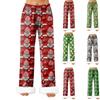 Женские модные повседневные брюки, брюки с рождественским принтом