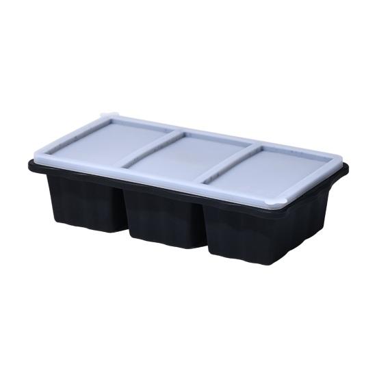 Силиконовый поднос для заморозки с крышкой, 3-секционная силиконовая форма для заморозки супов, соусов, кубиков льда без бисфенола А