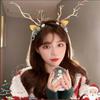 Ободок для волос с рогами бабочки, Оленьи уши, Рога, Цветочные повязки на голову, Милая Рождественская повязка на голову с лосем, Косплей