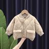 Winter Korean Version Casual Small and Medium-sized Boys and Girls Baby Solid Color Cotton Jacket Trend