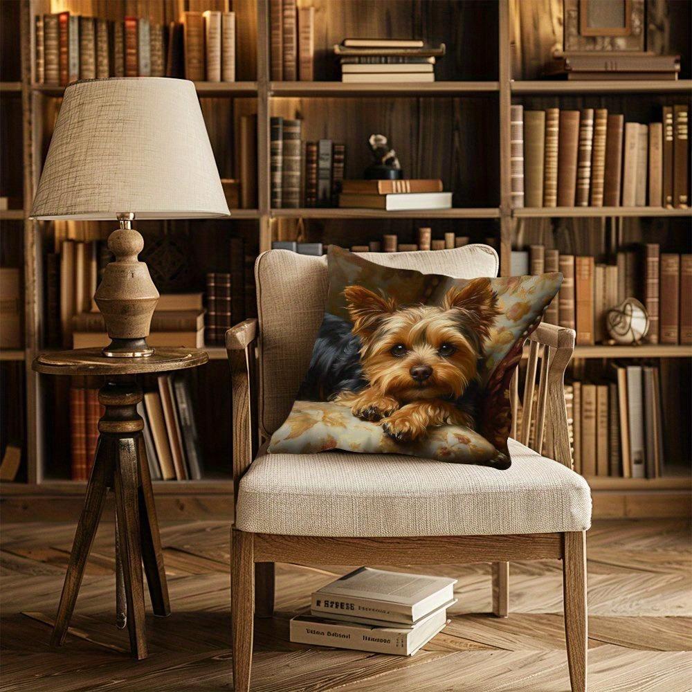 1 шт. наволочка Йоркширский Маленький Лев Расслабляющая наволочка, Машинная стирка, Односторонняя печать