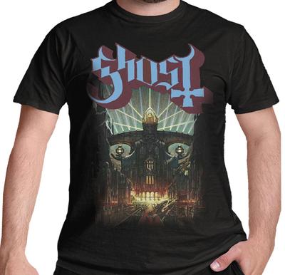 Футболка Ghost Meliora Papa Логотип Группы Черная Новая Официальная