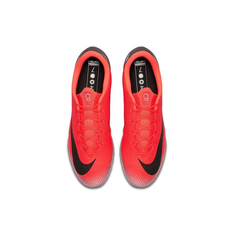 Nike Футбольные бутсы Mercurial Vapor 12 Academy CR7 с круглым носком на шнуровке для искусственного покрытия Мужские кроссовки Красный Черный AJ3732-600