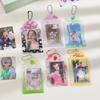 Clear Glitter Photos Card Holder 3inch Photocard Protector Photo Pocket Photo Frame Sweet Girl Keychain Clear Photo Sleeves