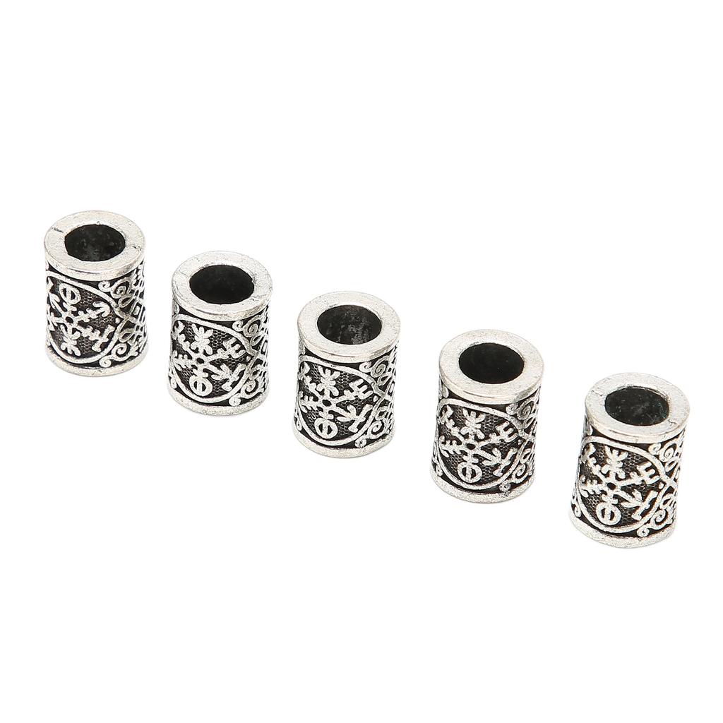 5pcs Beard Beads Viking Vintage Alloy Beard Beads for Beards Dirty Braids Bracelets Necklaces