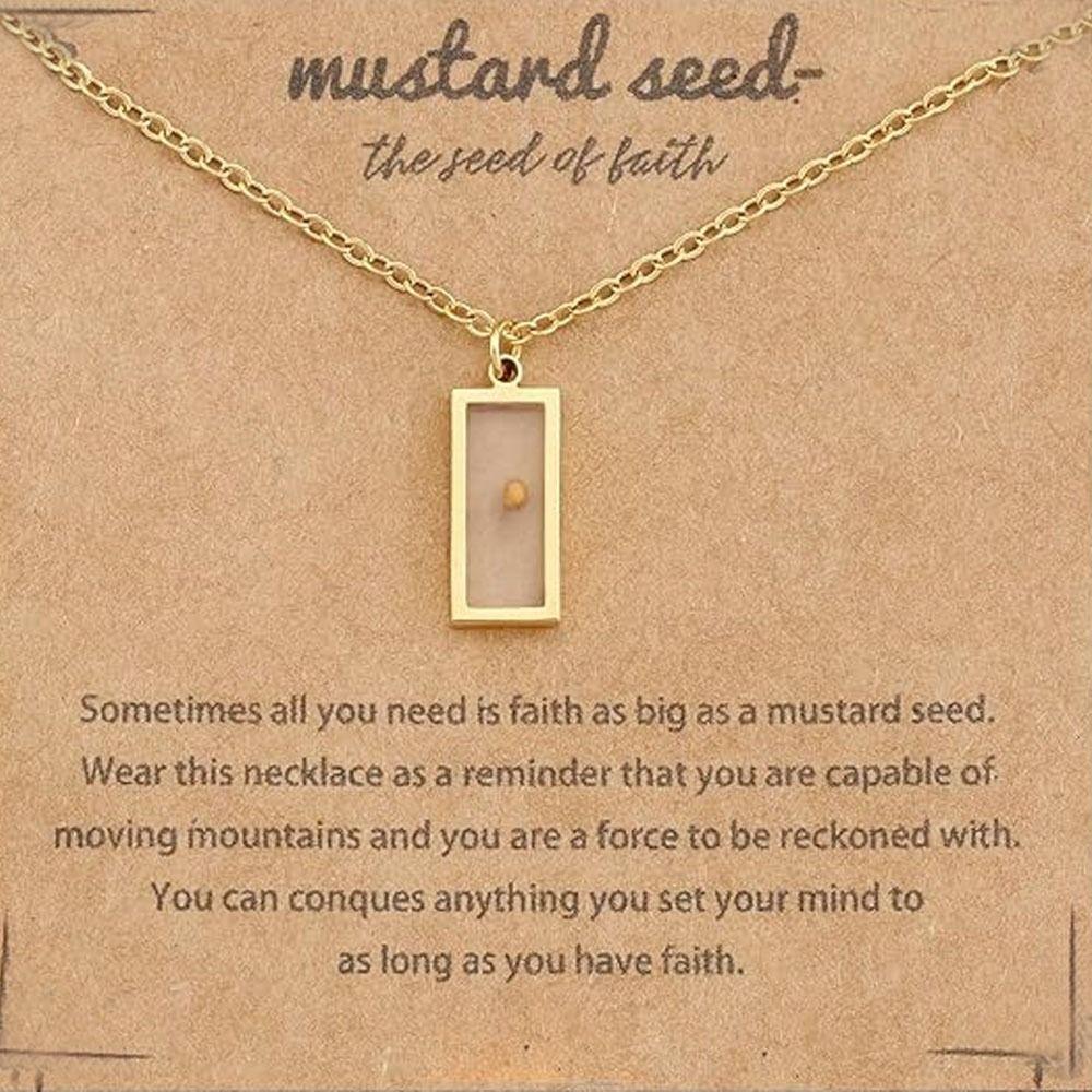 Серебряное ожерелье с семенами горчицы, христианское подарочное ожерелье-цепочка, новое ожерелье с подвеской