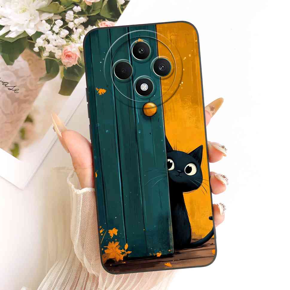 Чехол для OPPO Reno 12F 5G Прозрачный Милый Кот OPPO Reno12 F Reno12F Reno 12 F 5G CPH2637 Ударопрочный Мягкий Чехол для Телефона Полная Защита