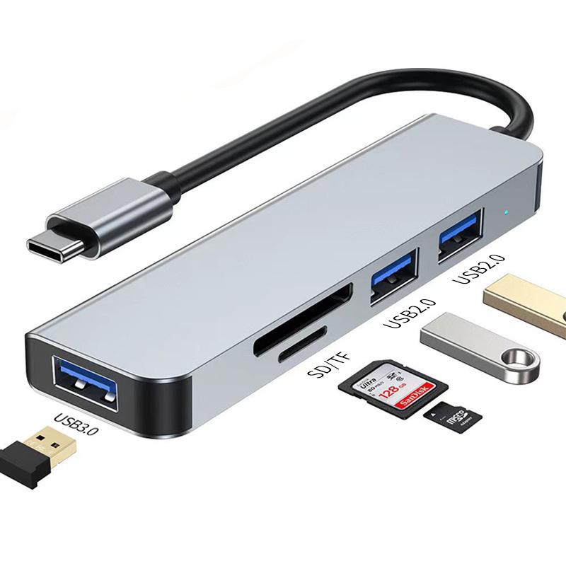 Адаптер-хаб Type C на USB 3.0 для ноутбука MacBook, расширение на 4 порта, высокоскоростная передача данных, разветвитель
