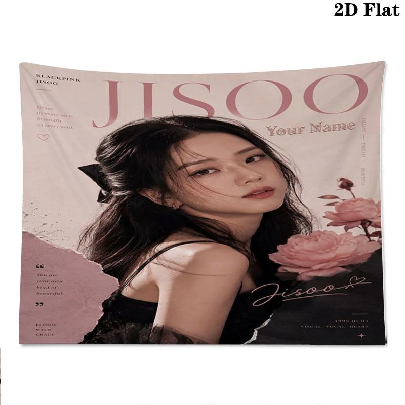 Blackpink Custom Name Wall Tapestry Aesthetic Wall Hanging Printed Fabric Blanket Decorative Tapestries for Bedroom Living Room Home Decor