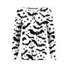 Women's Long Sleeve Round Neck T-Shirts Halloween  Print Puff Sleeve Shirts Button Blouses Tops
