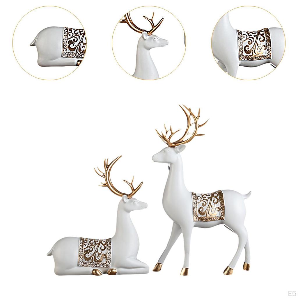 2 оленя Статуэтки Скульптуры Поделки Фигурки из смолы Декор Любовные фигурки Украшения для офиса Дома