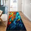 Colorful Stained Glass Leaf Runner Rug, Abstract Rainbow Mosaic Long Hallway Mat Non Slip Washable Entryway Carpet