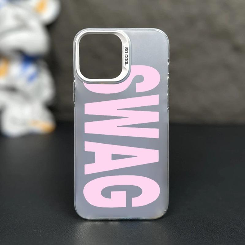 Модный розовый чехол для телефона с буквой SWAG для Xiaomi Redmi Note 14 13 12 11 Pro Plus 5G 12S 11S 10 S Redmi 14C 13C 12C Защитная крышка