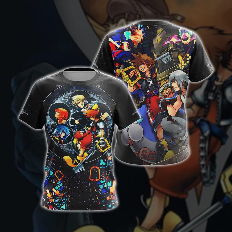 Аниме Игра Kingdom Hearts Косплей Футболки 3D Печать Унисекс Футболка Мужчины Женщины Короткий Рукав Футболка Харадзюку Оверсайз Мужской Мультяшный Топ