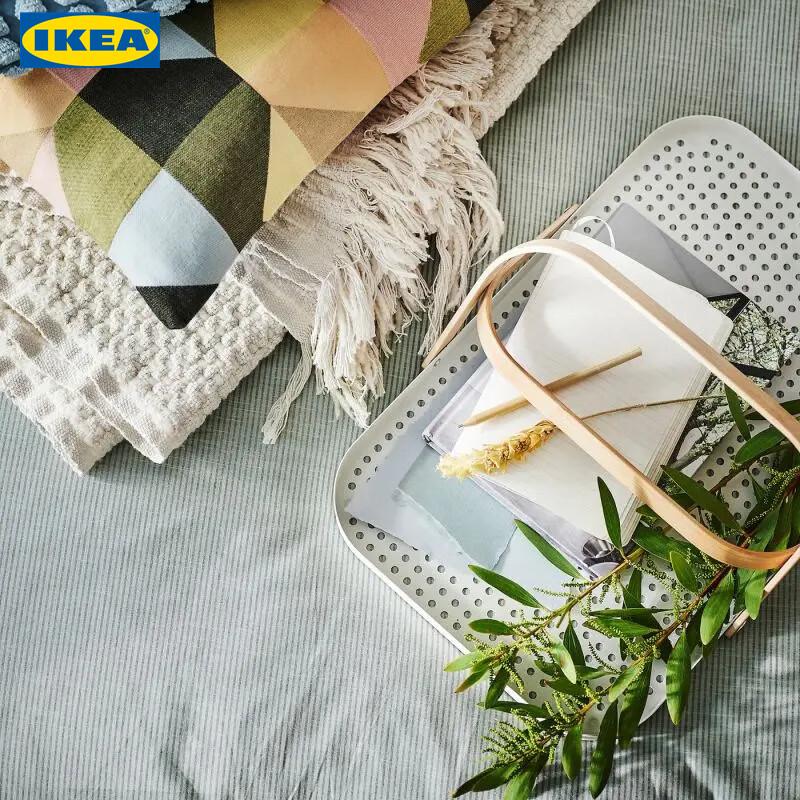 IKEA Поднос GRONFISK из бамбука и белого дерева с ручками