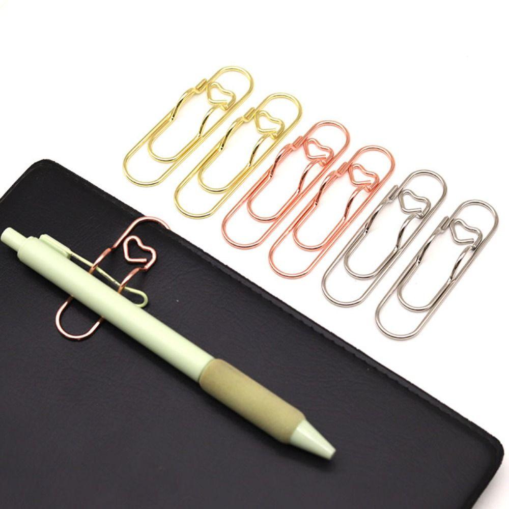 10pcs Document Clips Paper Clips Colorful Bookmarks Office Multi-functional Pen Holder Notebook