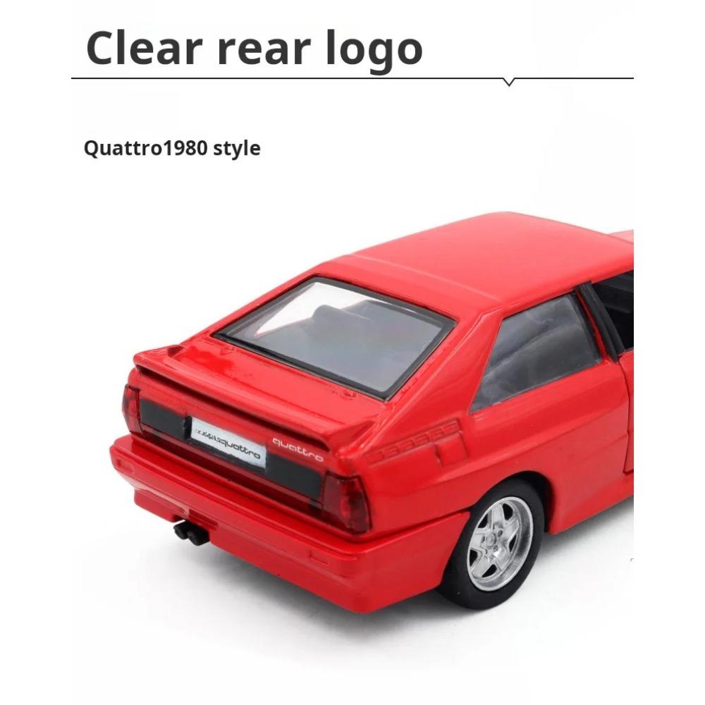 Модели автомобилей Quattro 1980 года в масштабе 1/36, игрушка, литые под давлением, модель транспортного средства, открывающиеся двери, инерционный механизм, спортивный автомобиль для коллекции взрослых, подарки