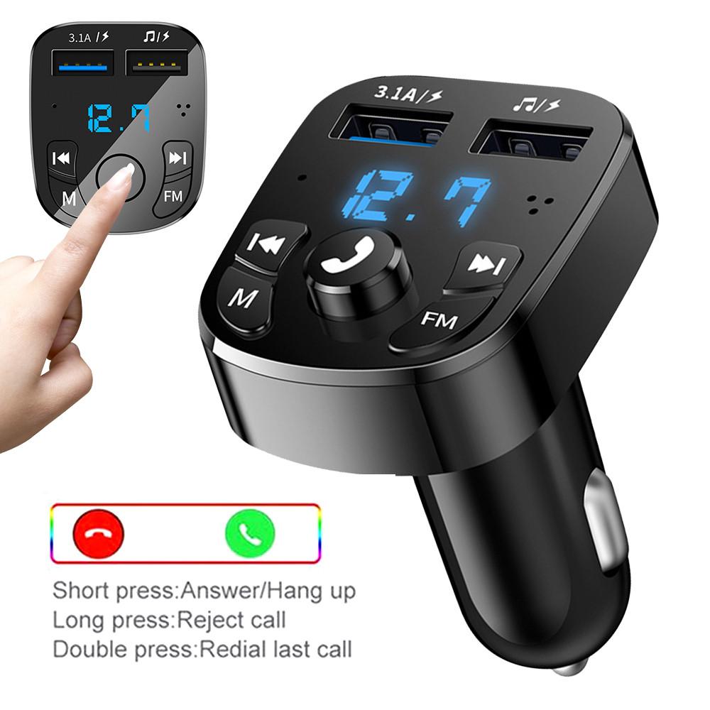 FM-передатчик Aux модулятор Bluetooth 5.0 Handsfree Автомобильный аудио MP3-плеер с быстрой зарядкой 3.1A