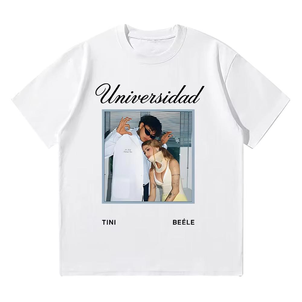 Tini Stoessel Universidad T-shirt Merch 2025 Men Women Pure Cotton Clothes Summer Fashion Hip Hop Autumn and Winter Innerwear