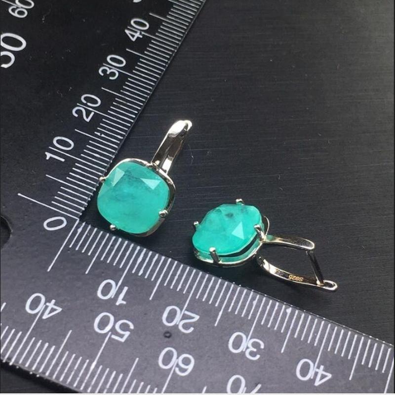 Серьги CSJ с турмалином, твердое серебро 925 пробы, драгоценные камни, изумруд для женщин, бутик ювелирных изделий, вечерние, свадебные подарки
