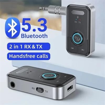 Bluetooth 5.3 приемник передатчик 2 в 1 беспроводной аудио адаптер 3,5 мм AUX адаптер для автомобильных музыкальных наушников динамик громкой связи