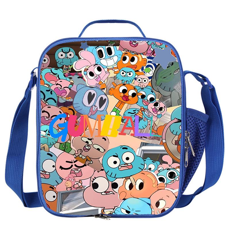 Gumball Blue Print Lunch Bag - Stylish, Insulated Summer Design for Students