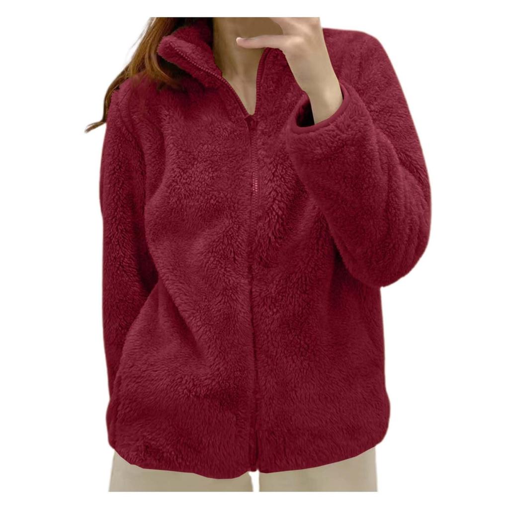Womens Fleece Zip Up Jacket Light Fall Jackets Winter Plus Size Jackets