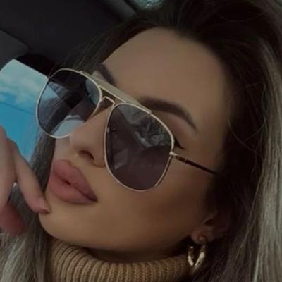 Новые модные пилотские солнцезащитные очки оверсайз, унисекс, металлические, квадратные, с защитой UV400, летние, для улицы, для женщин и мужчин