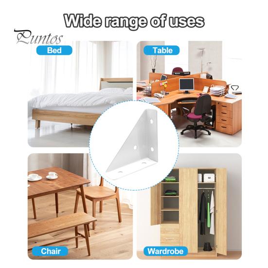 5Pcs Corner Brace Brackets Rustproof Corrosion Resistant Simple Installation 90-Degree Triangle Gusset Corner Brace Fasteners