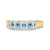 Blue Topaz Oval Five-Stone Ring - Sterling Silver Gold Vermeil