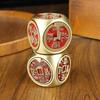 Brass Red Emperor Coins Rotating Bagua Ornament for Office Wealth and Happiness