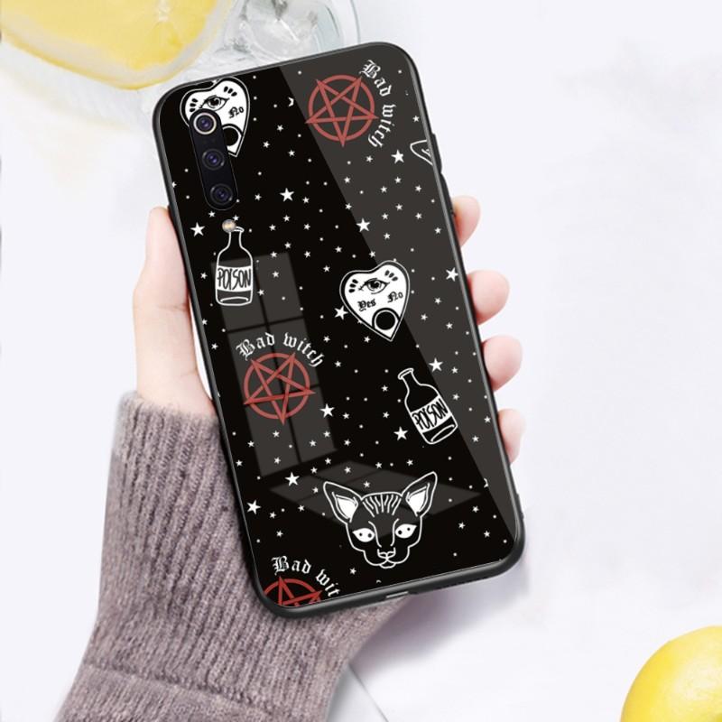 Чехол для телефона Witches Moon Tarot Witch для Xiaomi 12 11T 10 9 Redmi Note 11 10 10S Pro Redmi 9 9A 8, черный, из поликарбоната, стеклянный чехол для телефона