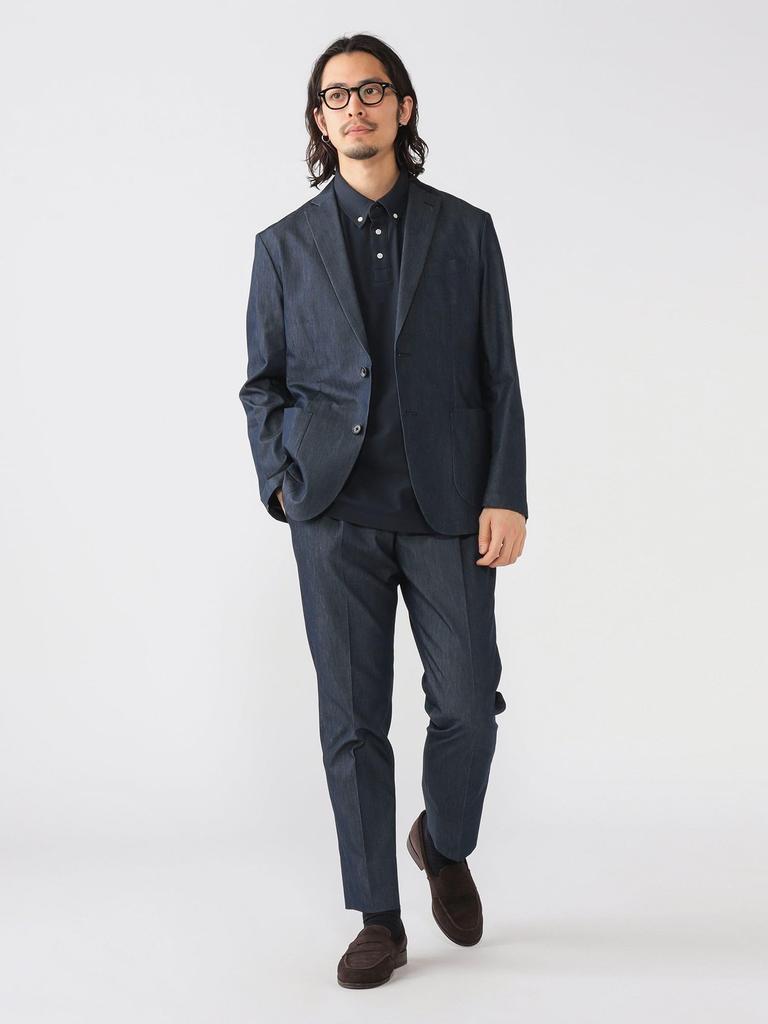 В:MING LIFE STORE by BEAMS Мужская футболка-поло с коротким рукавом, Влагоотводящая, Быстросохнущая, Пике на пуговицах, SS25, Темно-синий, Размер L