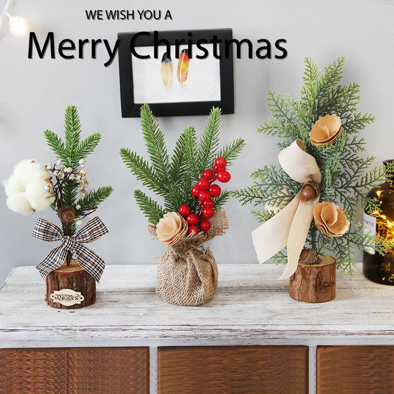 Mini Christmas Tree Ornament for Desktop Window Decoration - Potted Plant Festival Decor