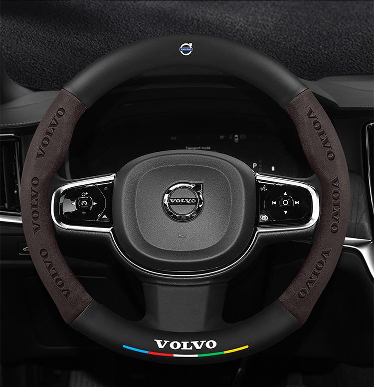 Чехол рулевого колеса из замши и углеродного волокна для Volvo XC60, XC90, S90, S60, XC40, S40