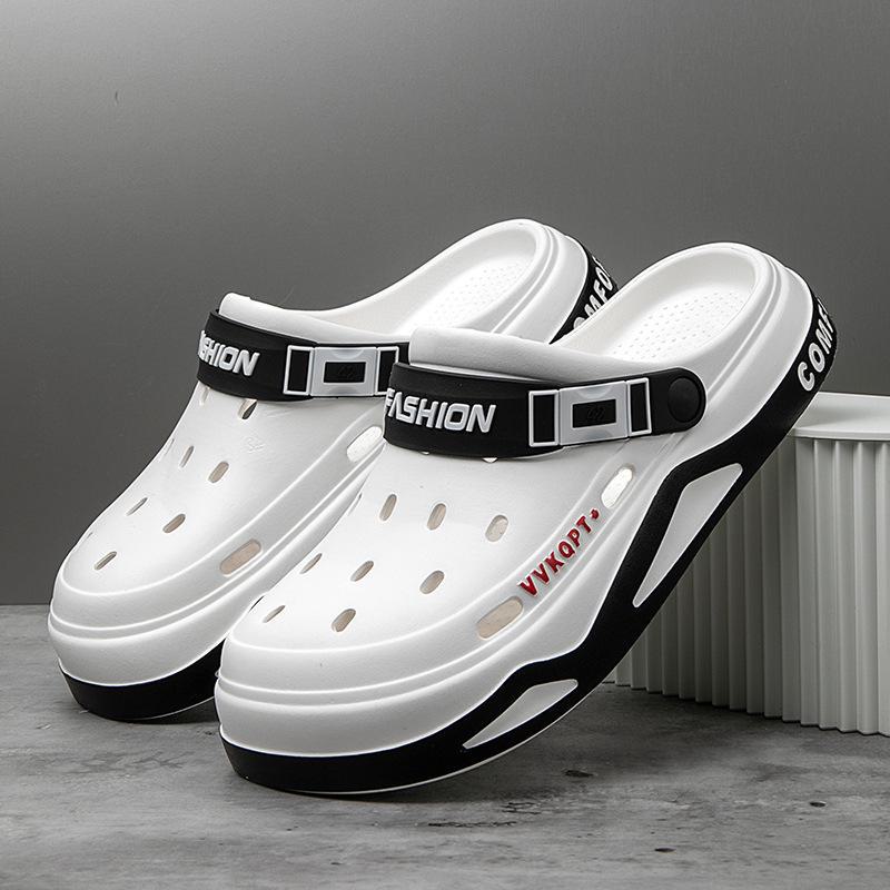 Летние мужские туфли EVA с толстой перфорированной подошвой, сандалии и тапочки Baotou - нескользящая пляжная обувь