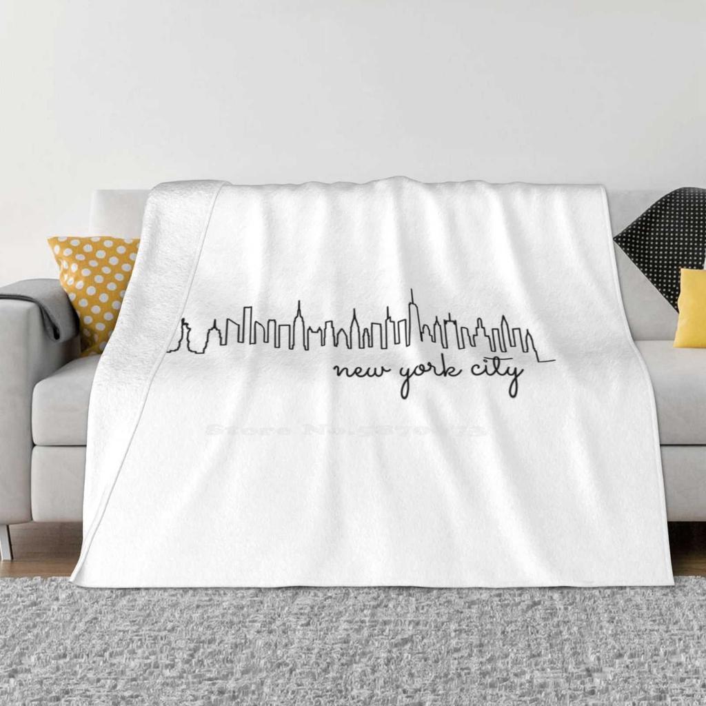 Gifts For New York Lovers-New York City Skyline-Manhattan Skyscrapers Hot Sale Printing High Qiality Warm Flannel Blanket Nyc I