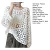 Women Pullover Cover Up Round Neck Long Sleeve Hollow Knitting Tops Solid