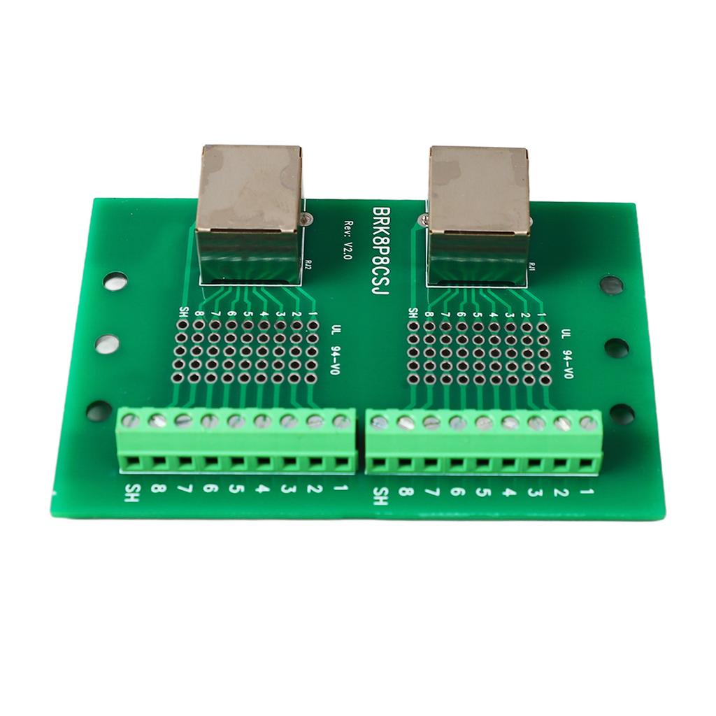 Плата разъема RJ45 Ethernet с двумя сетевыми портами и винтовыми клеммами с кронштейном