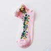 Cute Breathable Summer Pearl Spring Women Hosiery Short Socks Boat Socks Embroidery Flowers Socks