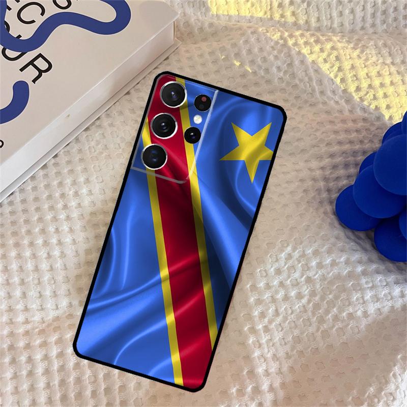 Congo Democratic Republic Flag Phone Case For Samsung Galaxy S25 Ultra S9 S10 S20 S22 S21 FE S23 S24 Plus Portector Cover