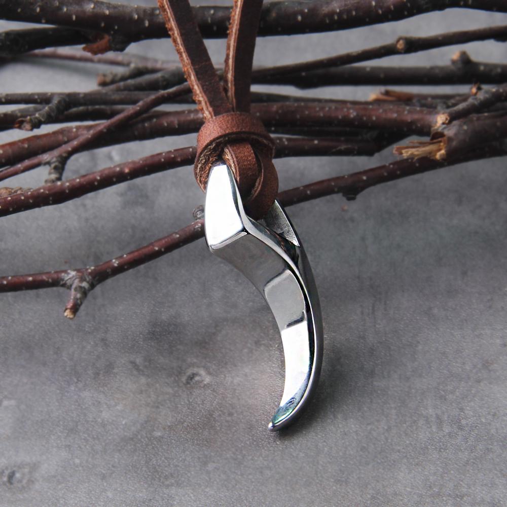 Никогда не увядает волчий клык, ожерелье с шипами, мужское и женское ожерелье из кожи и веревки с зубами животных, модные ювелирные изделия для фитнеса