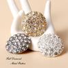 10 шт./лот 15/23 мм Тренч Роскошные Металлические Пуговицы Полностью Со Стразами для Свитера, Шитья, Женской Блузки, Большие Пуговицы
